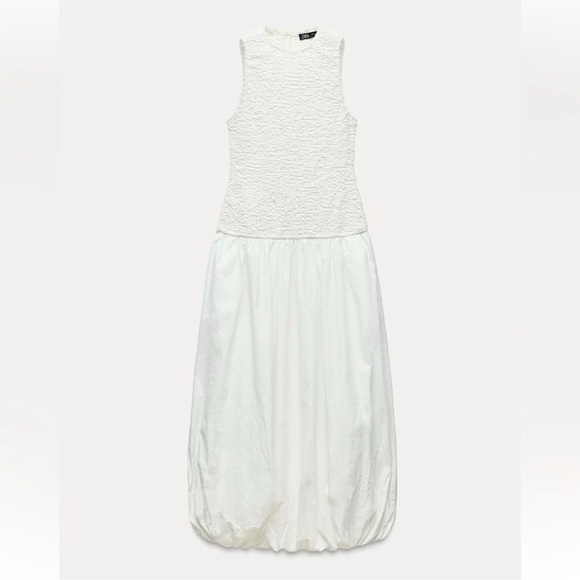 POPLIN BALLOON DRESS - Picture 3 of 5